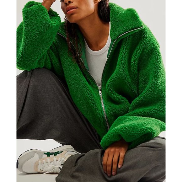 FREE PEOPLE Get Cozy Teddy Jacket / Rolling Hills - Picture 6 of 16